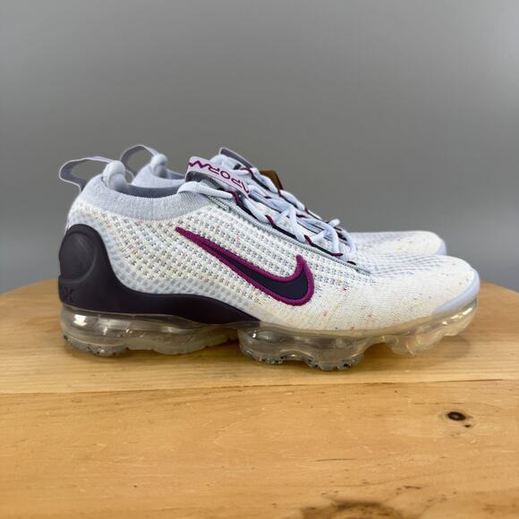 Nike Shoes - Womens 7 / 5.5Y - Nike Air Vapormax 2021 Flyknit Shoes Football Grey Hot Fuchsia